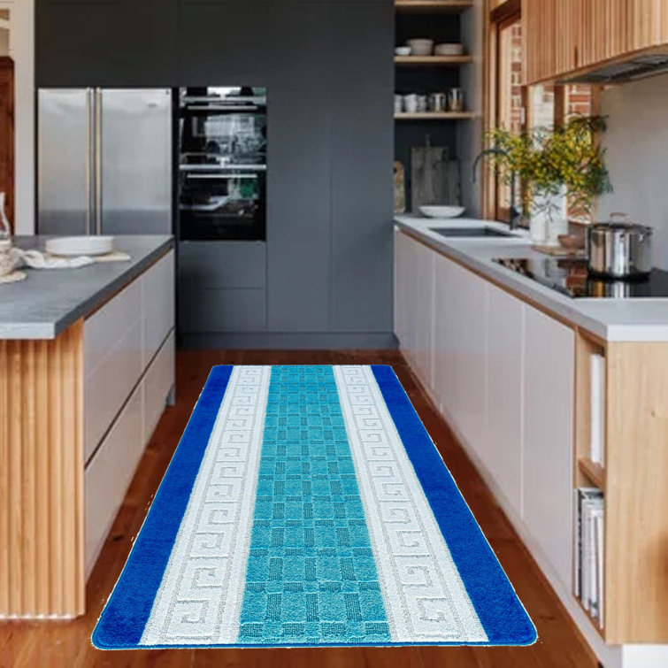 17 Stories Kyrhys Blue/White Indoor/Outdoor Rug Wayfair.co.uk